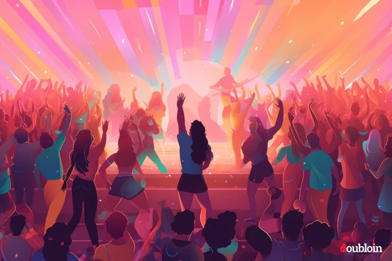 An NFT illustration capturing the exhilarating atmosphere of a music concert.